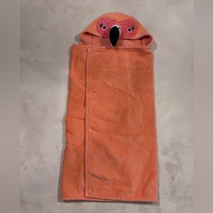 Pottery Barn Kids / Critter Baby Bath Towel - Coral Flamingo